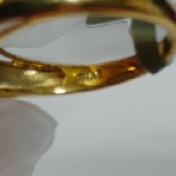 New 925 Sterling Silver Yellow W Sapphires Ring Sz 7 - Picture 10 of 13